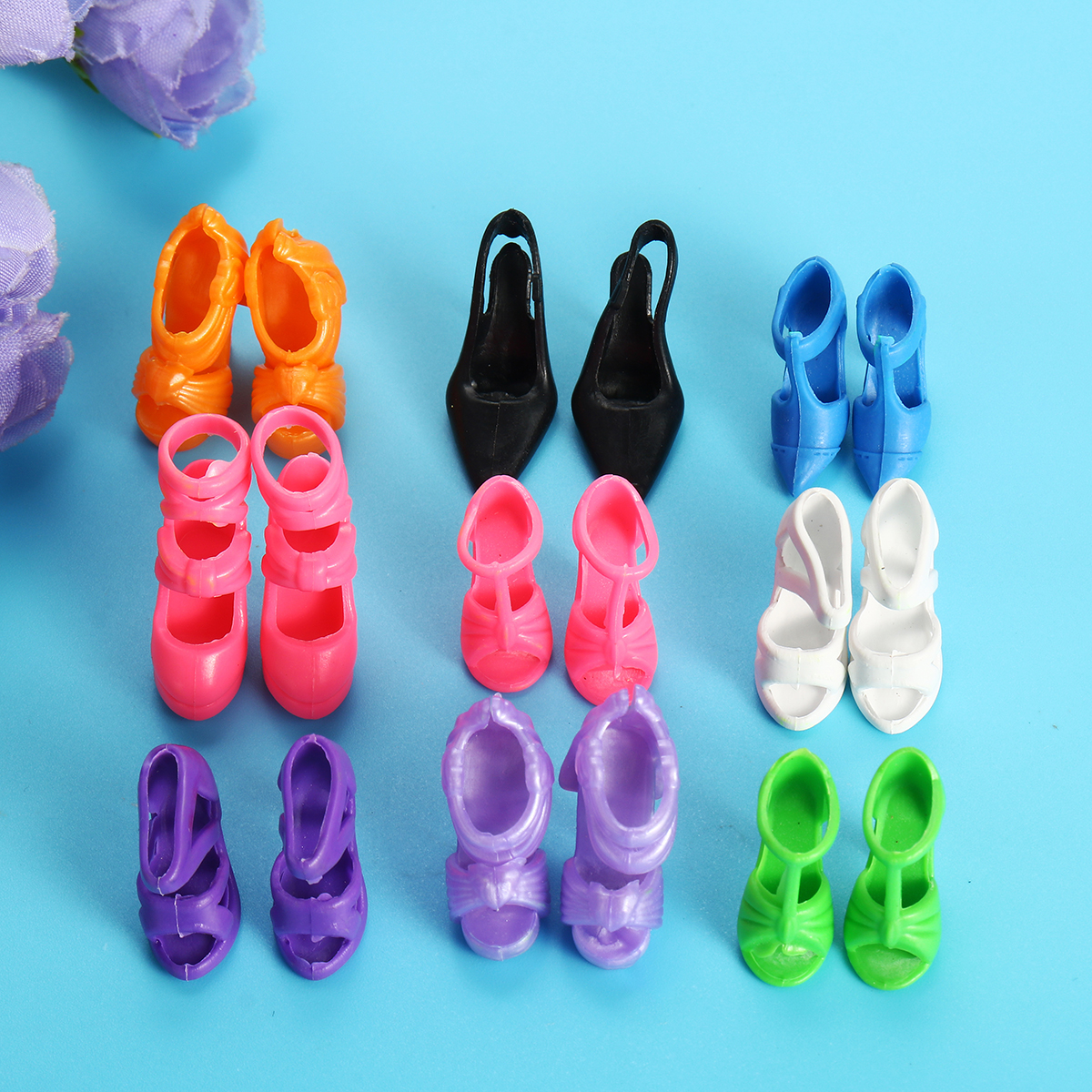 Set of 40 Pairs Fashion Dolls Shoes Heels Sandals For Dolls Outfit Dress