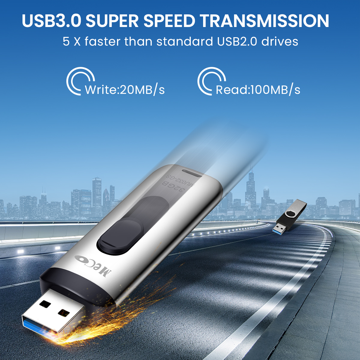 MECO USB 3.0 32GB 64GB Memory Stick USB Stick Flash Drive Thumb Drive with Key Ring Pen Drive 6
