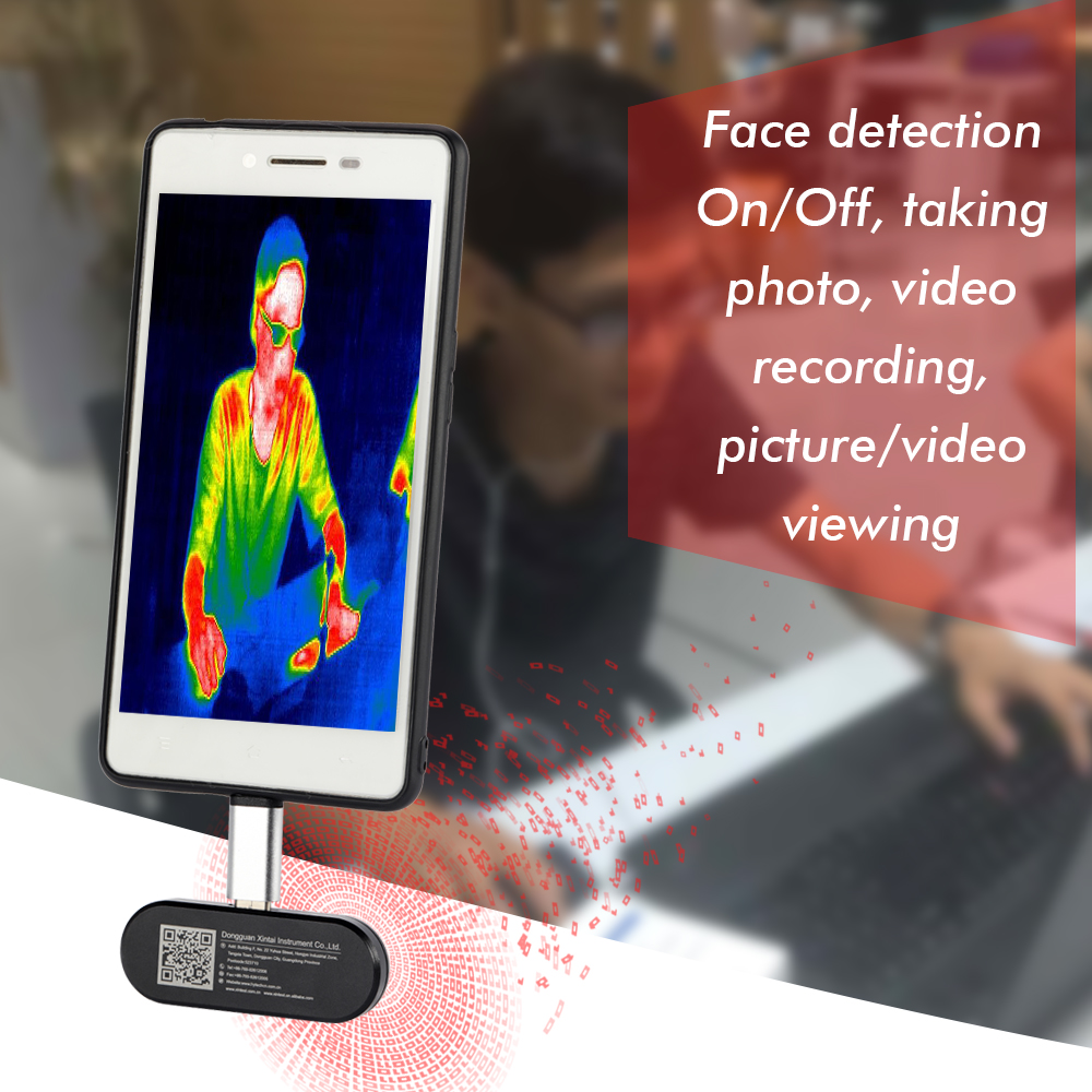Mobile Phone Thermal Infrared Imager Support Video and Pictures Recording 20 ℃ ~300 ℃ Temperature Test ℃/℉ Face Detection Imaging Camera For Android 87