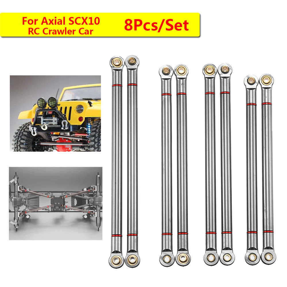 8PC Aluminum Alloy Link Support Rod 313mm Wheelbase For Axial SCX10 1/10 RC Crawler Car Parts - Photo: 2
