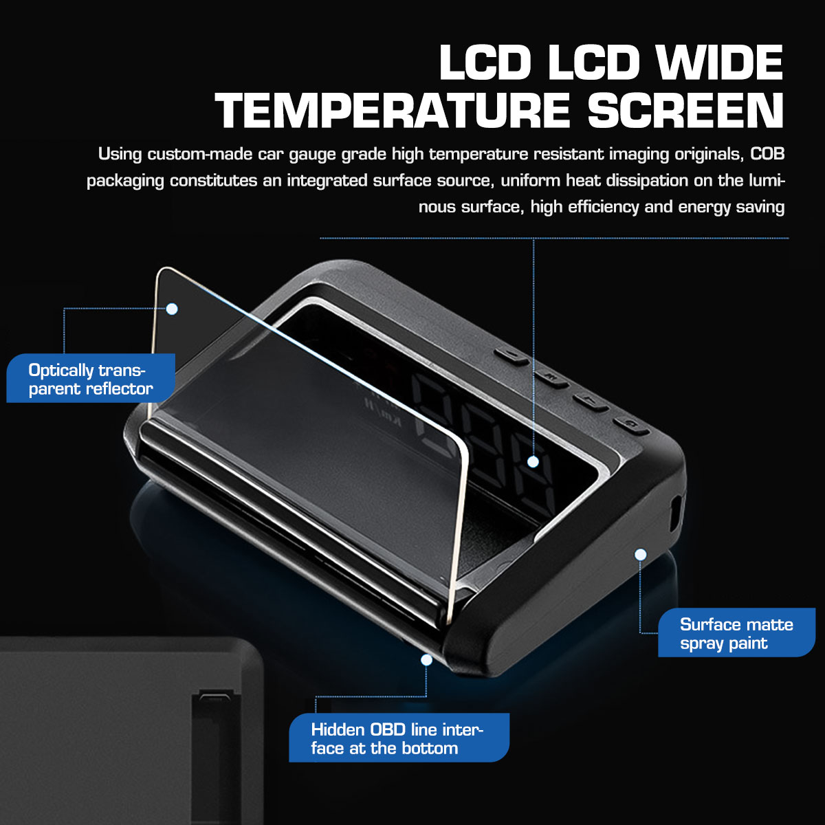 Car Display General OBD HD Speedometer Projector HUD Head Up Warning Dashboard