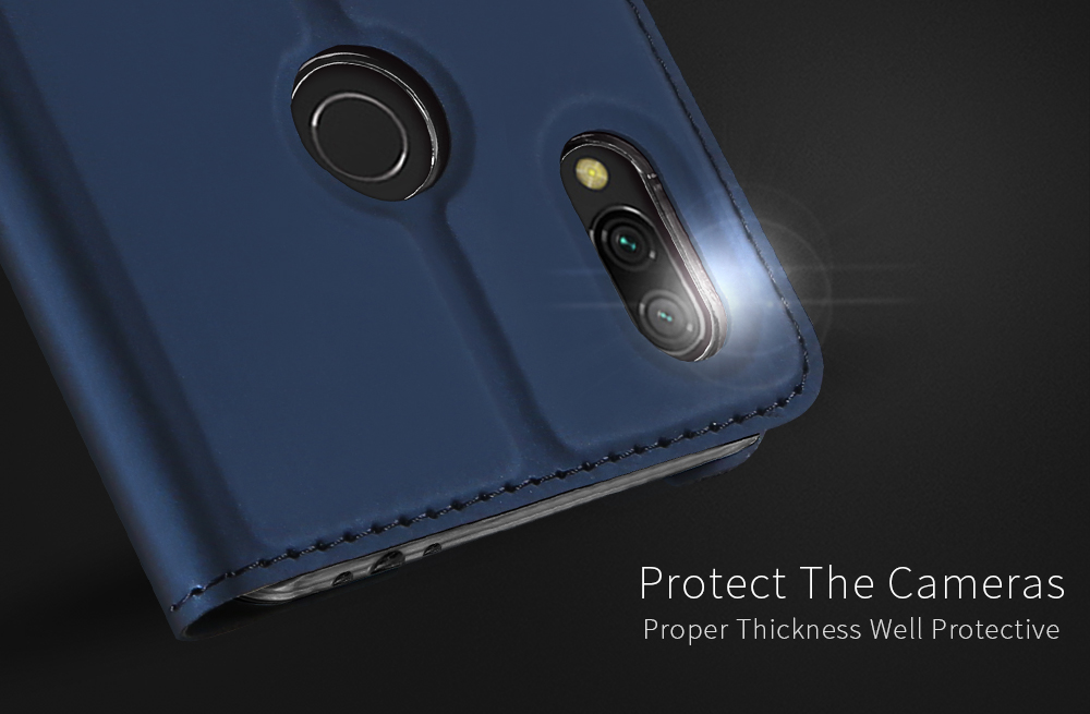 DUX DUCIS Flip Shockproof PU Leather Card Slot Full Body Cover Protective Case for Xiaomi Redmi 7 / Redmi Y3 Non-original