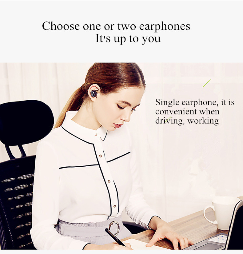 Dual Headphone Earphone Mini Wireless