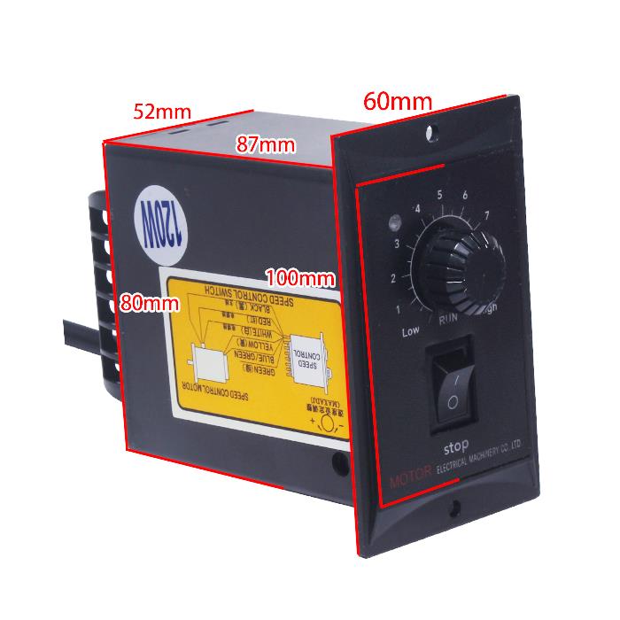 220V AC Gear Motor 15W Reduction Ratio 1:10 Electric Motor Variable Speed Controller