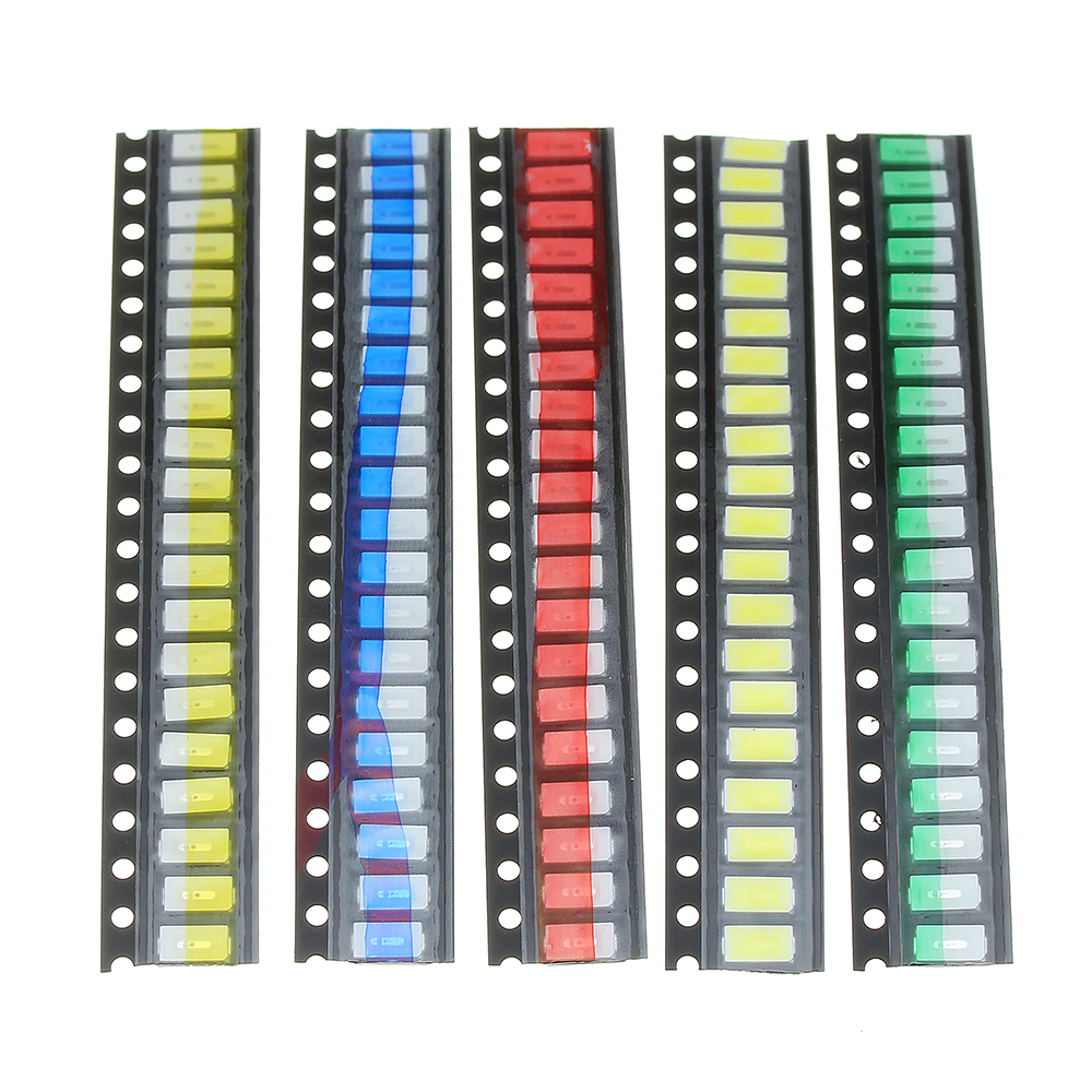 100Pcs 5 Colors 20 Each 5730 LED Diode Assortment SMD LED Diode Kit Green/RED/White/Blue/Yellow 90
