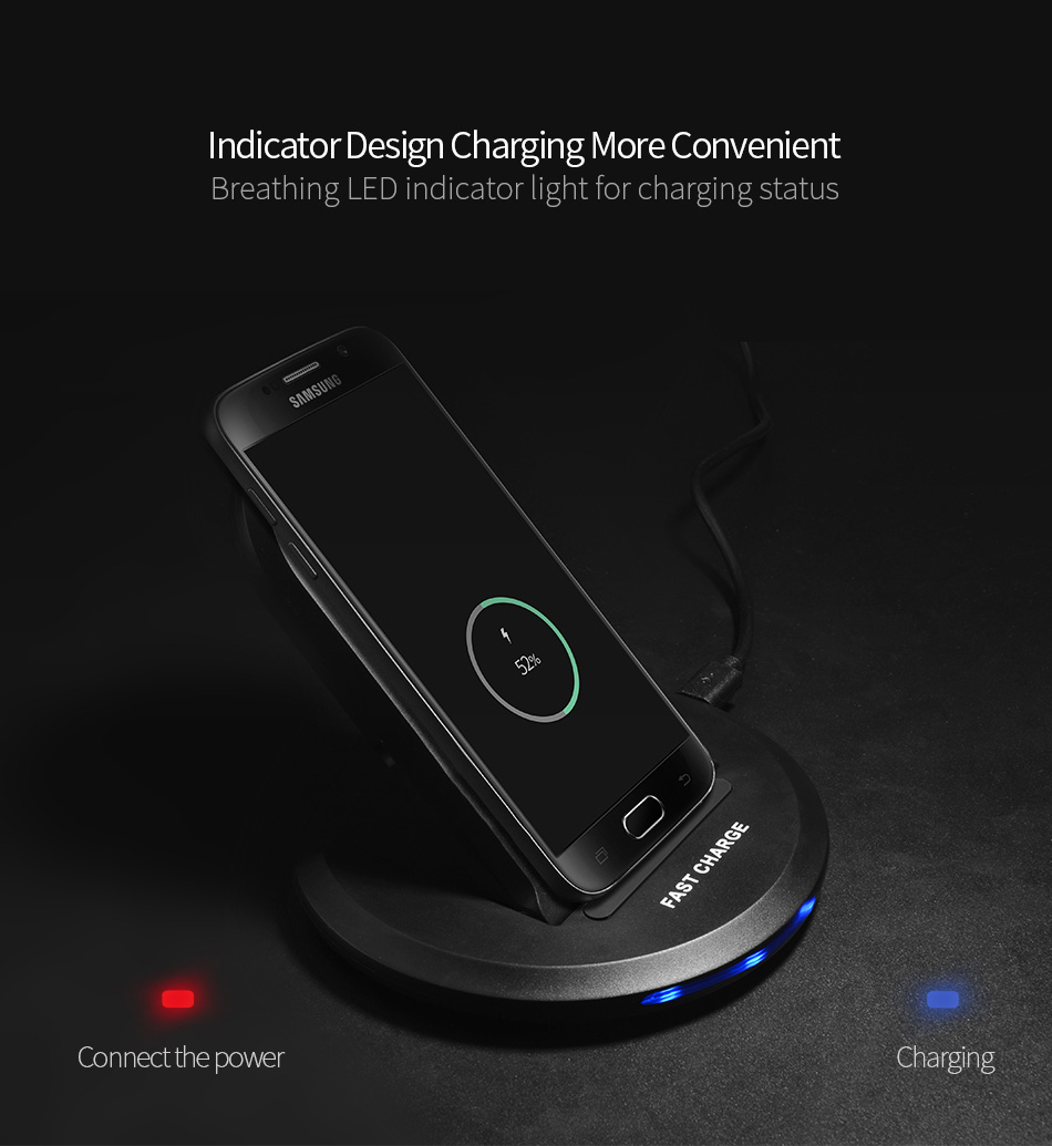 EIEGIANT U8 Wireless Charger 10W Qi Fast Charging Pad Stand Holder For iPhone XS 11Pro Huawei P30 P40 Pro S20