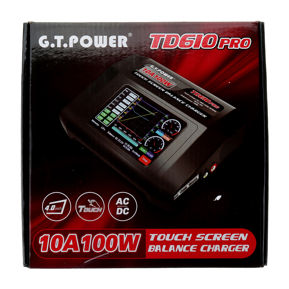 GTPower TD610 PRO 100 W 10A AC / DC Tela de Toque Bateria Carregador Descarregador