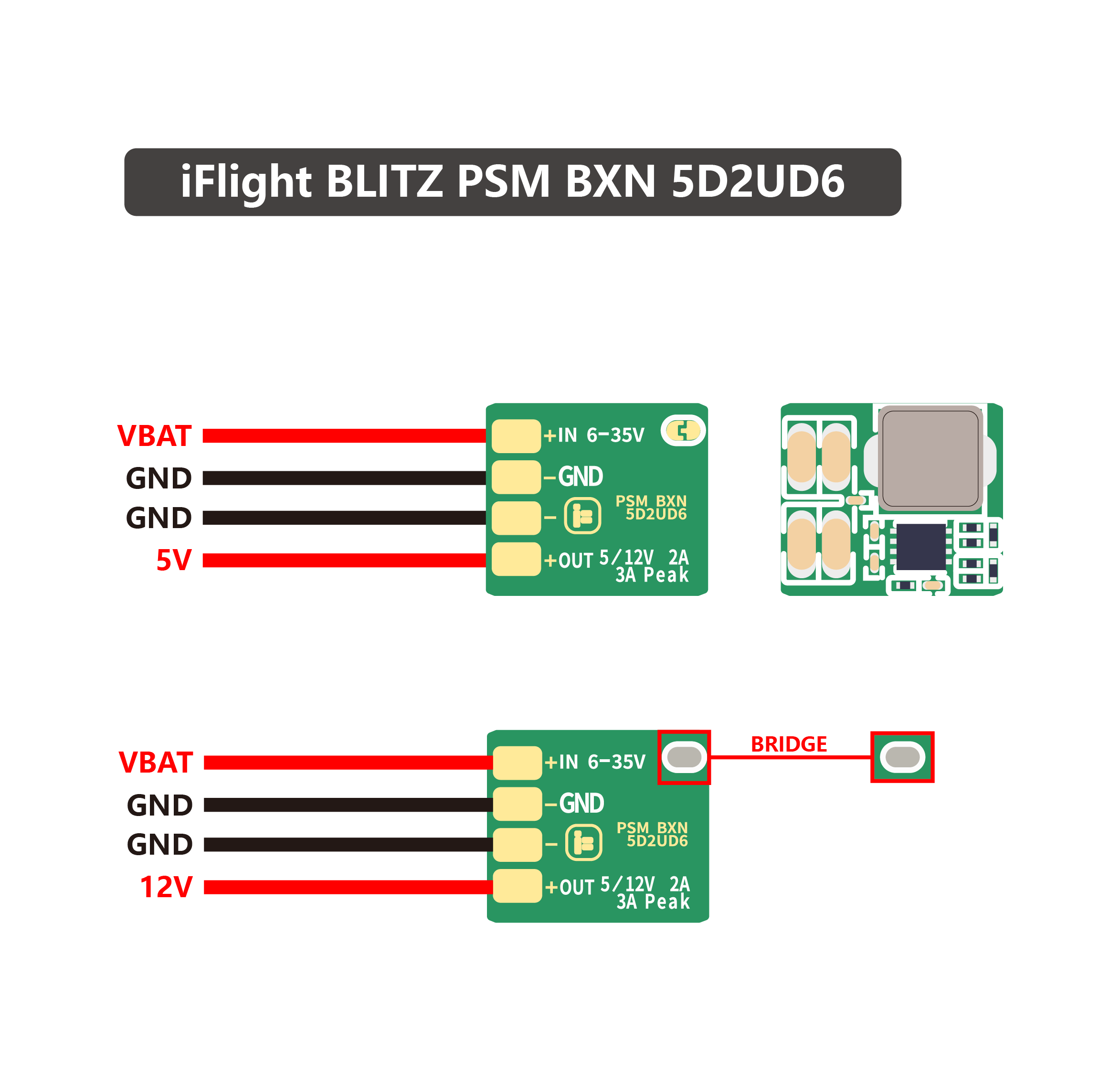 iFlight BEC 2-8S 5V 2A 12V 3A Switchable for RC Drone FPV Racing Multi Rotor