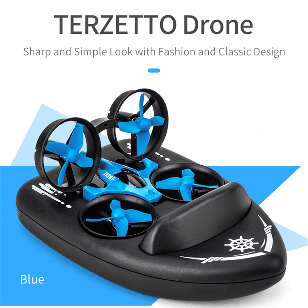JJRC H36F Terzetto with Two Batteries 1/20 2.4G 3 In 1 RC Boat Vehicle Flying Drone Land Driving RTR Model - Photo: 3