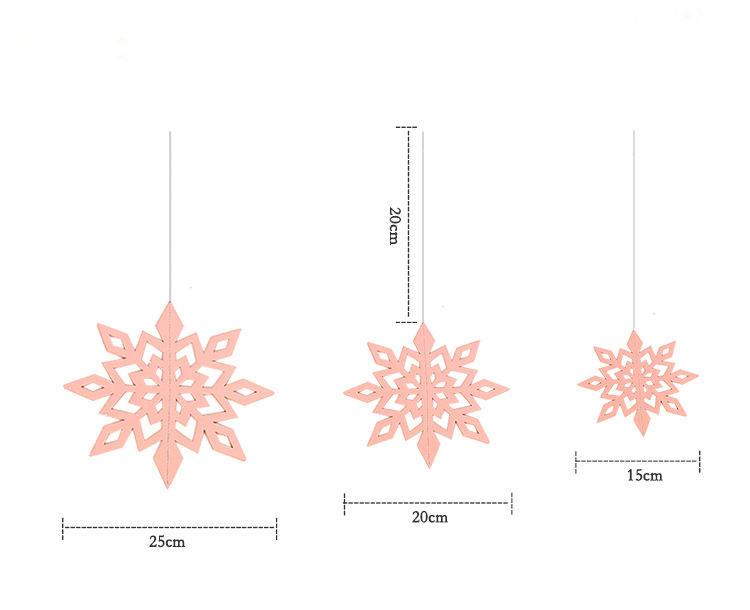6PCS 3D Snowflake Paper Hanging Ornament Kit Christmas Decoration Toys Home Party 