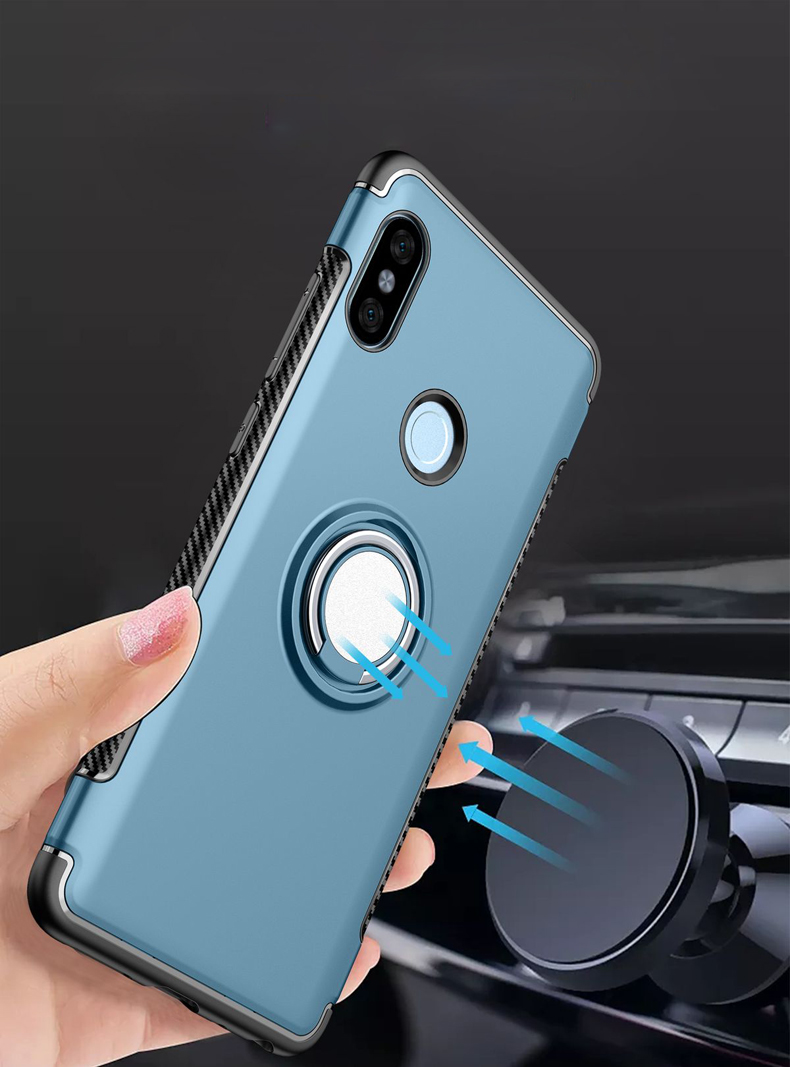 Bakeey Magnetic Adsorption Protective Case with Finger Ring Holder for Xiaomi Redmi Note 7 /Redmi Note 7 PRO