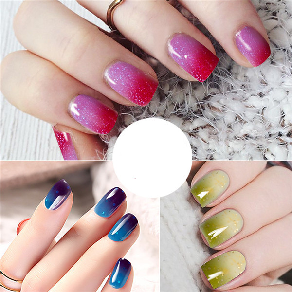 DECOUVRIR Temperature Change Nail UV Gel Color Changing Polish Gradient Thermal Chameleon Cute