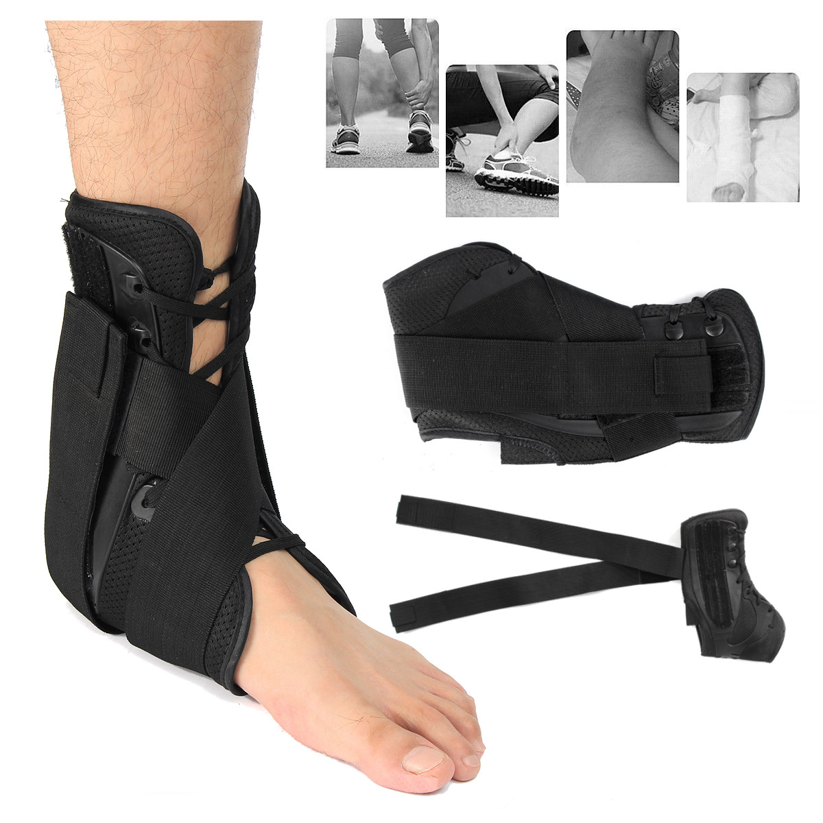 

Adjustable Ankle Support Corrector Brace Foot Guard Sprains Injury Pain Protector Wrap