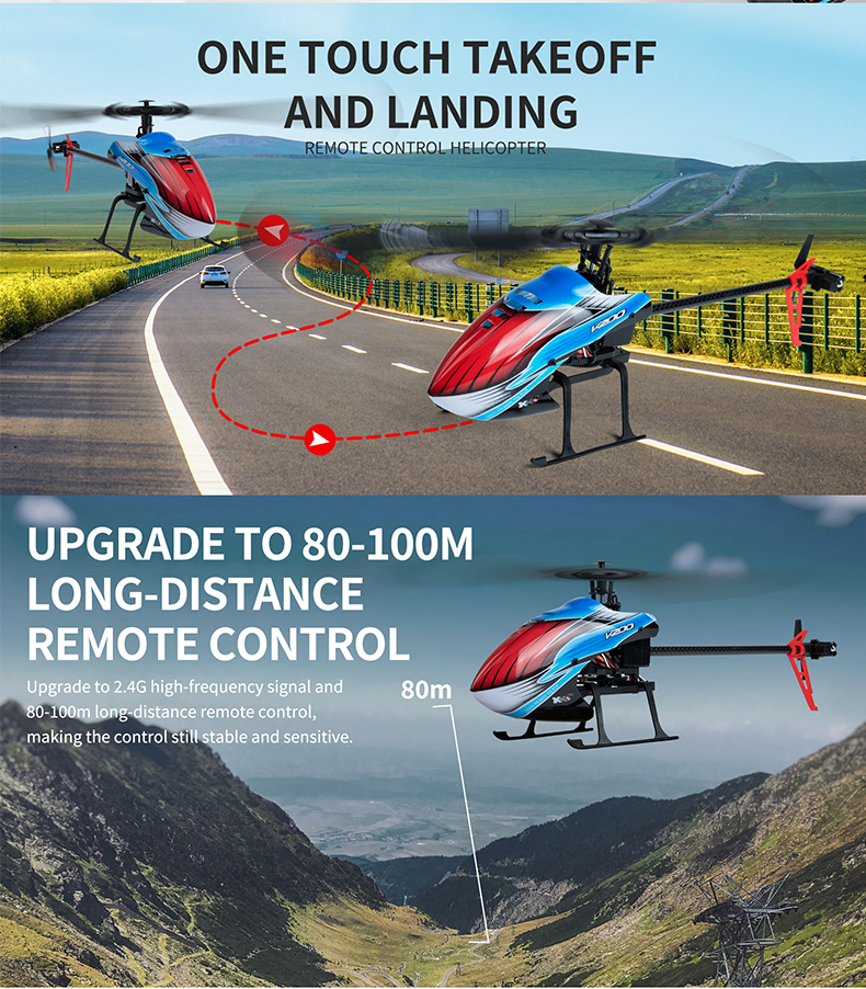 WLtoys XK K200 4CH 6-Axis Gyro Altitude Hold Optical Flow Localization Flybarless RC Helicopter RTF