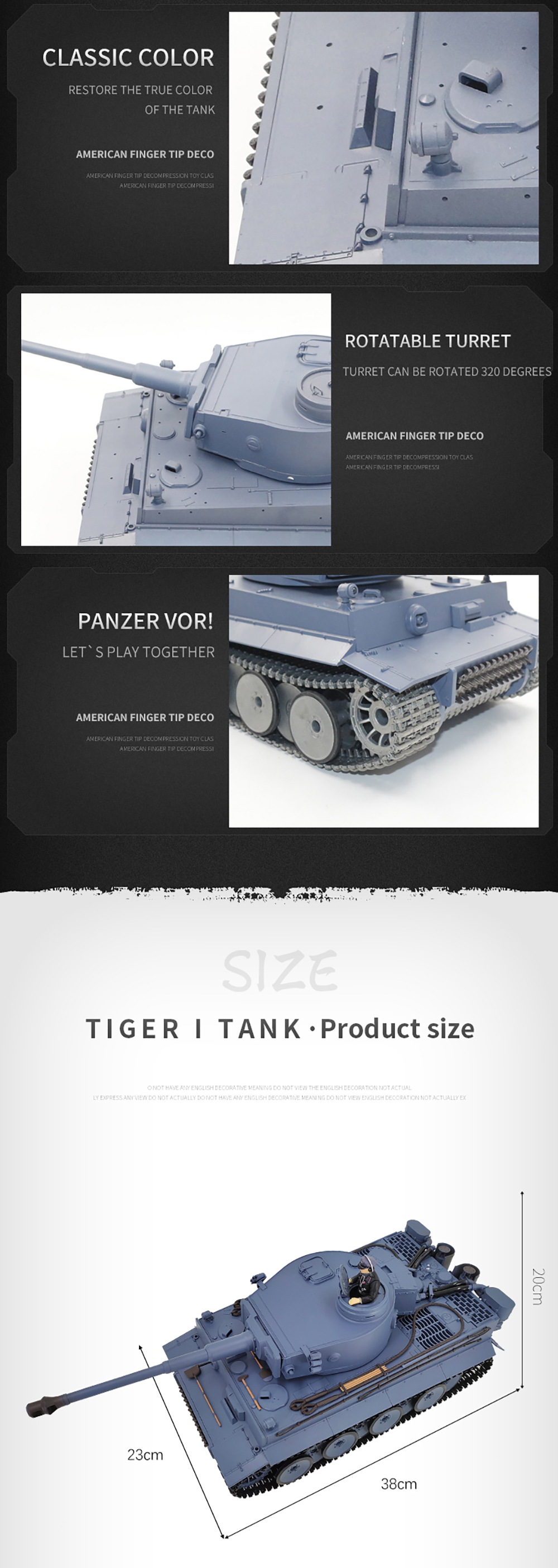Heng Long 3818-1 1/16 RC Germany Tank Car Grey 7.0 Version Vehicle Models