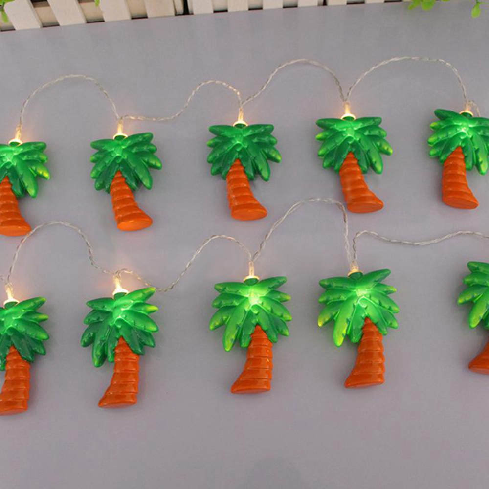 Battery Powered Warm White 1.2M 10LED Coconut Palm Tree Fairy String Light for Holiday Home Decor