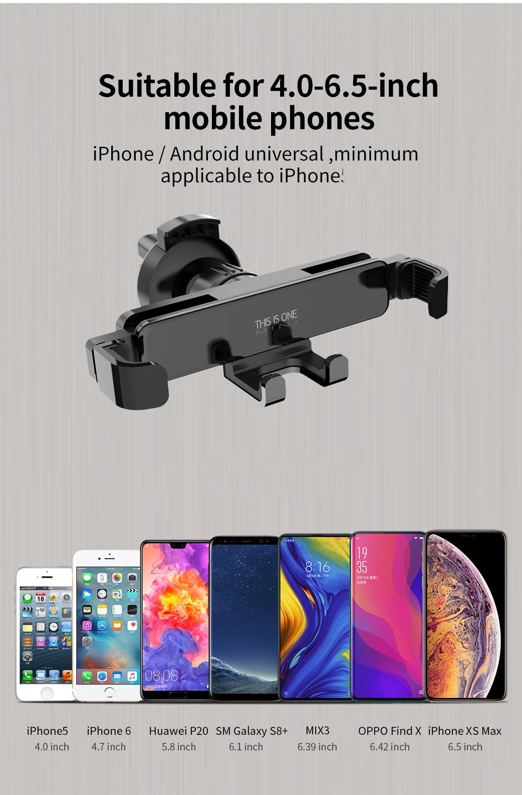 【Upgraded Version】Bakeey D3 Metal Gravity Linkage Automatic Lock Air Vent Car Phone Holder For 4.0-6.8 Inch Smart Phone For iPhone 12 Poco X3 NFC