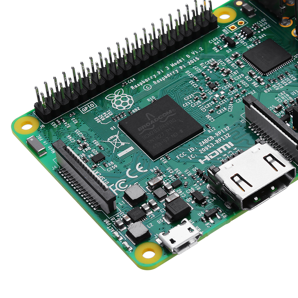 Raspberry Pi 3 Model B ARM Cortex-A53 CPU 1.2GHz 64-Bit Quad-Core 1GB RAM 10 Times B+ 46
