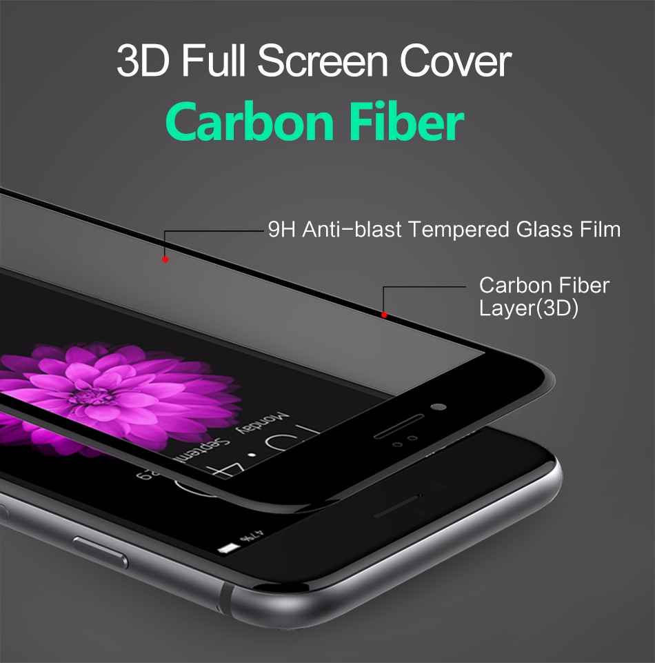 Bakeey 3D Soft Edge Carbon Fiber Tempered Glass Screen Protector For iPhone 7 Plus 5.5