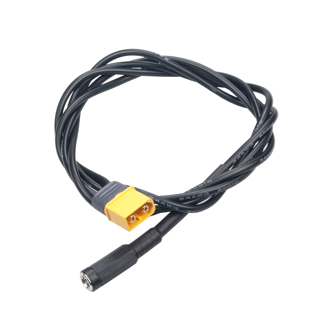 RJXHOBBY 15cm XT60 Male Bullet Connector to Female DC 5.5mm X 2.1mm Rubber Power Cable - Photo: 3
