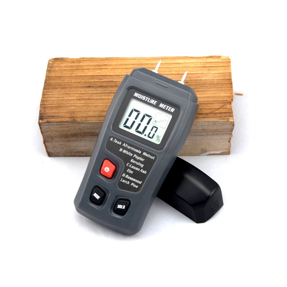 BSIDE EMT01 Digital LCD Portable 0~99.9% Wood Moisture Meter Integral Pins Auto Power Off