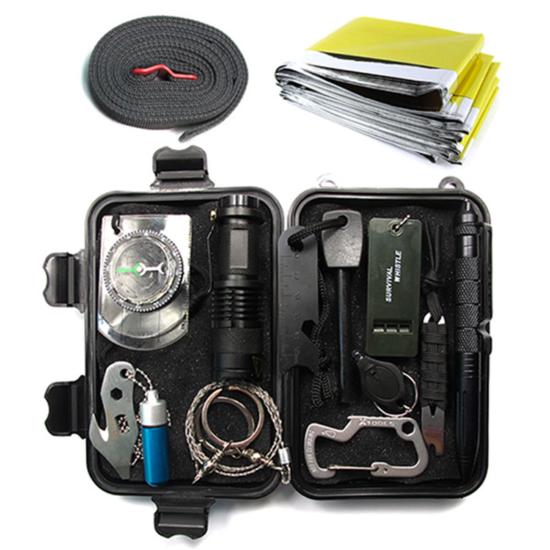 

IPRee® T6 14 In 1 Outdoor EDC Survival Tools Case SOS First Aid Kit Multifunctional Emergency Box
