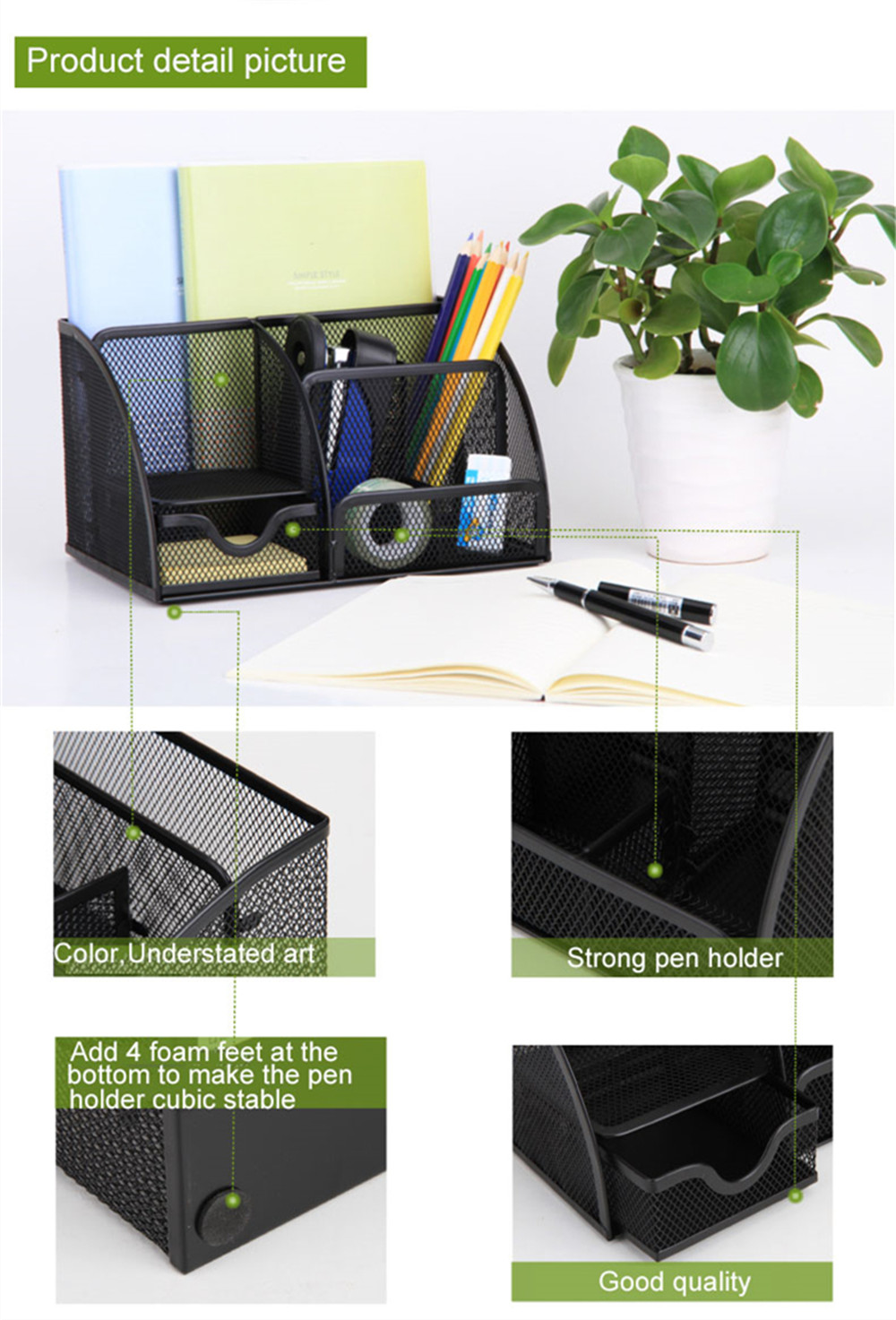 Deli File Storage Box Office Container Small Objects Multifunctional Desk Organizer Portable Office School Supplies