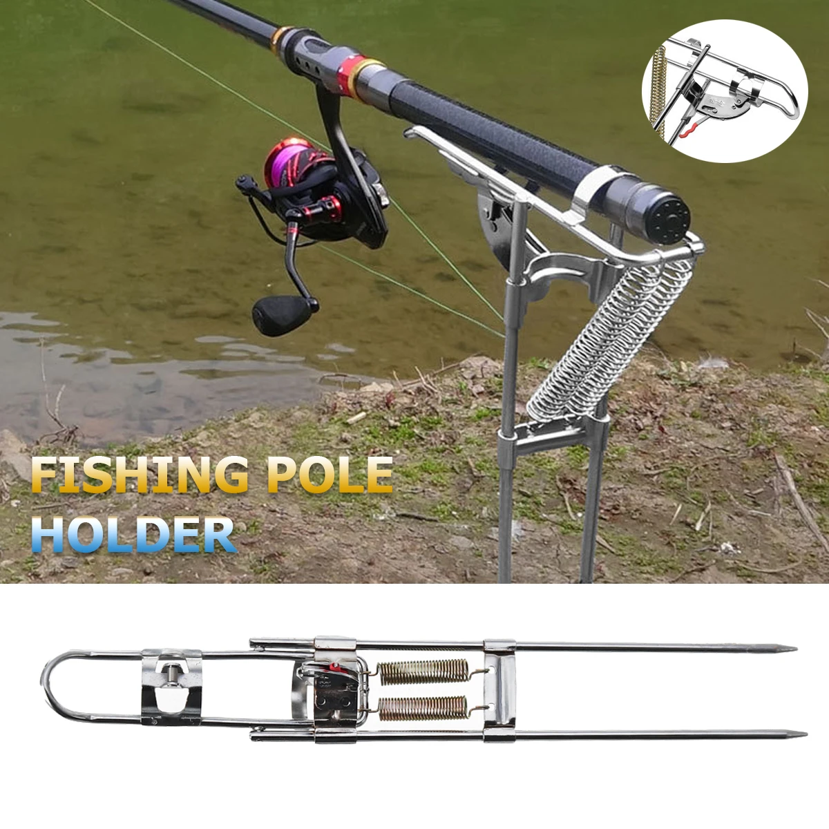 Automatic Fishing Rod Holder Double Spring Angle Tackle Bracket 3