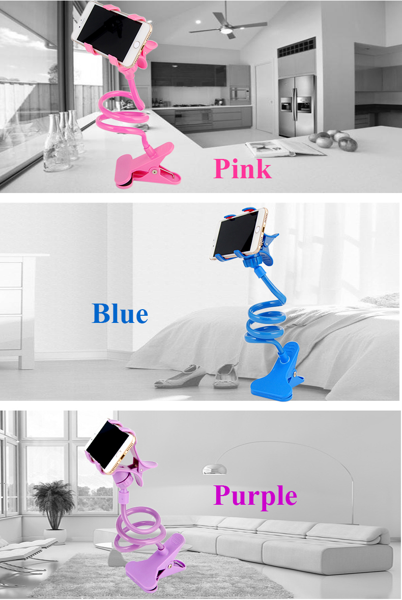 Universal Flexible Long Arm Cell Phone Clip Holder Lazy Bracket for iPhone Samsung Xiaomi Smartphone