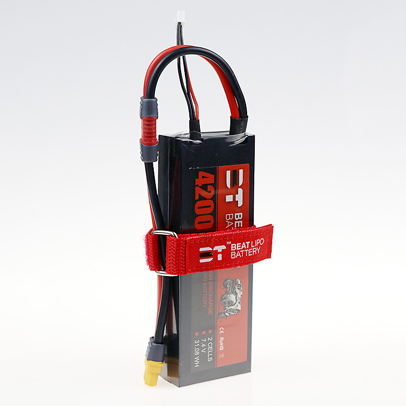 BT BEAT 7.4V 4200mAh 65C 2S Lipo Battery T Plug with XT60 Plug Adapter Cable for RC Car - Photo: 4