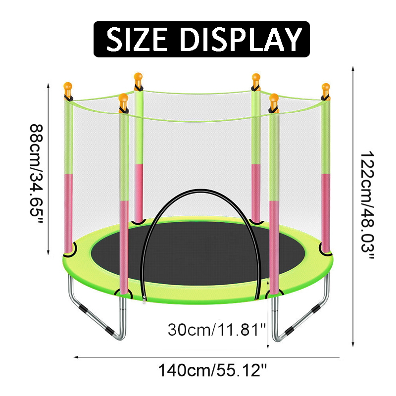 Kids Trampoline with Enclosure Safety Net Jumping Mat Spring Cover Padding