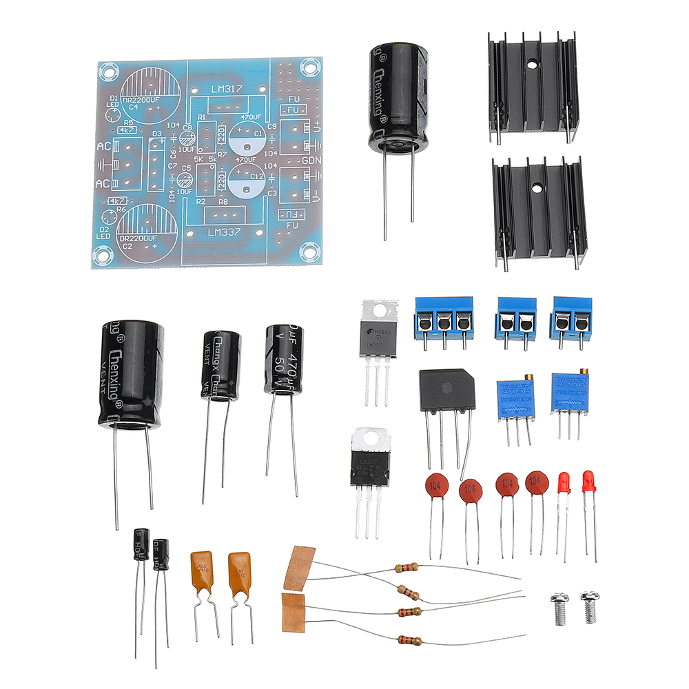 DIY LM317+LM337 Negative Dual Power Adjustable Kit Power Supply Module Board Electronic Component 14