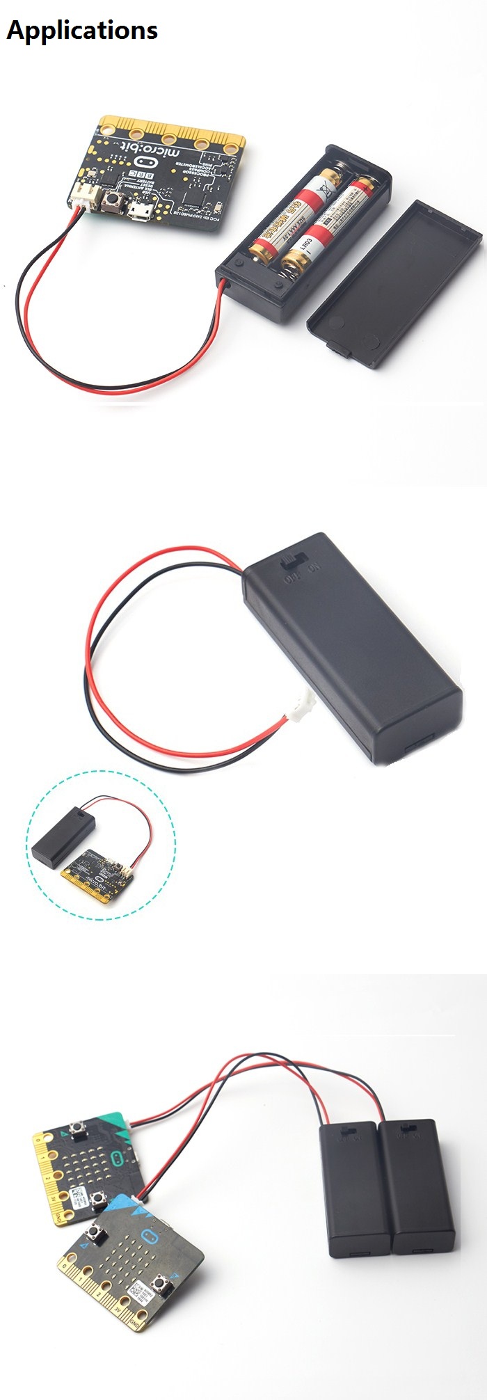 3Pcs 6.5*2.8cm Microbit Special Battery Box With Switch & Terminal For AAA 7 Batteries DIY Smart Robot Car Accessories 6