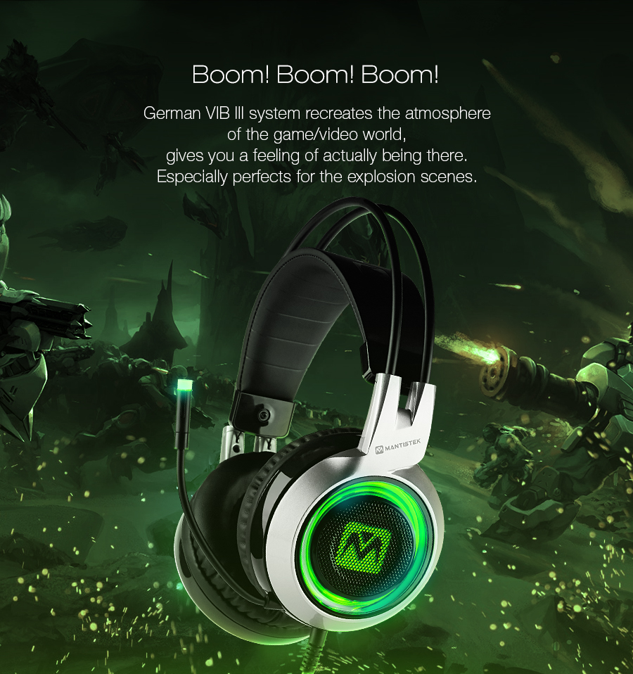 MantisTek® GH2 Smart Vibration Stereo Noise Canceling Gaming Headphone with Microphone 10