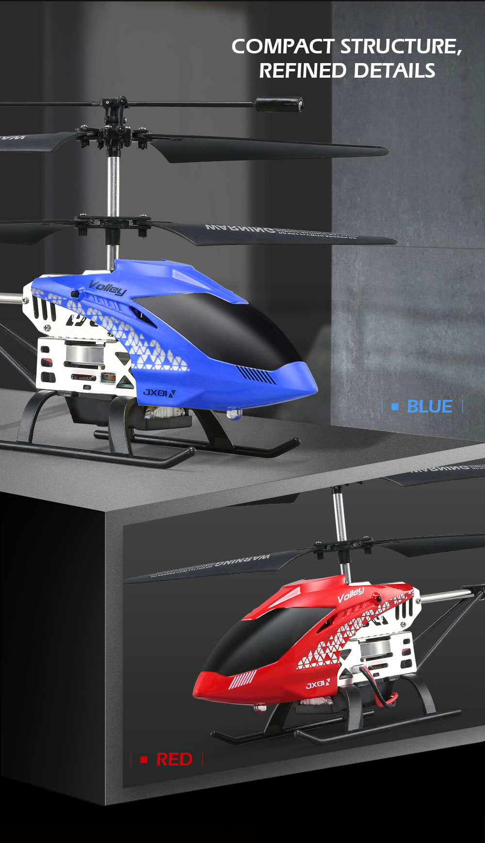 JJRC JX01 2.4G 3.5CH 6-Axis Gyro With Altitude Hold Alloy RC Helicopter - Photo: 2