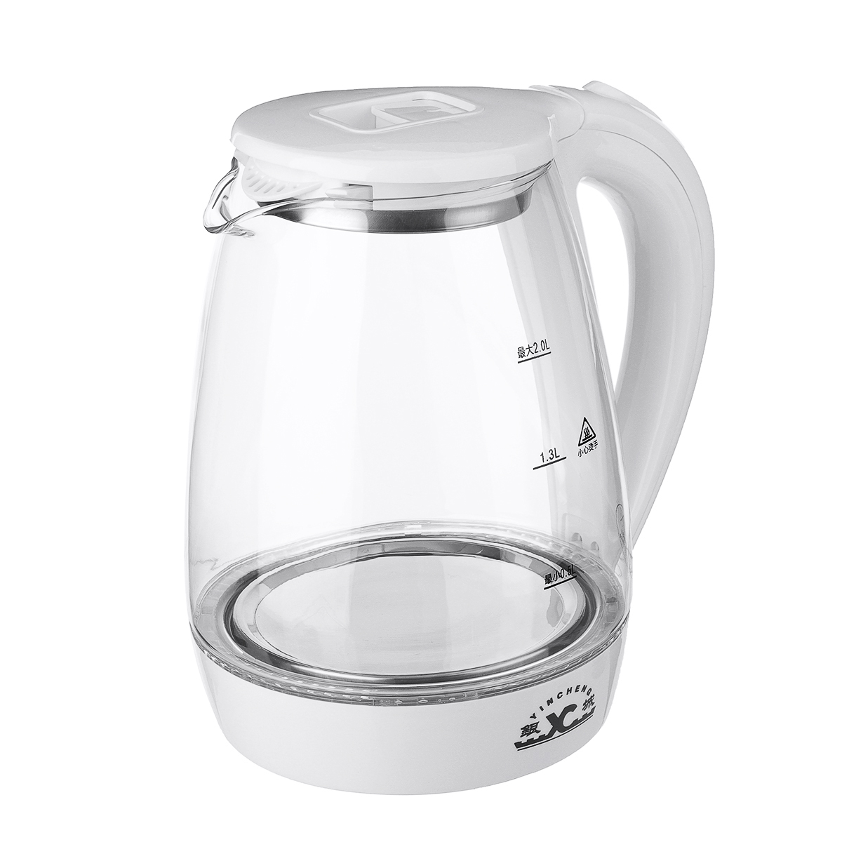 

Иньчэн 2-литровый электрический стеклянный чайник с водяной подсветкой Шнур Белый вареный чайник Домашняя кухня Инструмент