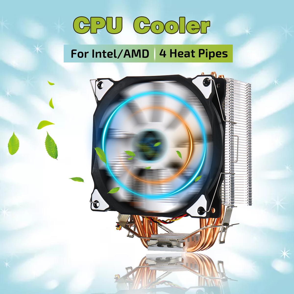 SNOWMAN CPU Cooler Master 4 Pure Copper Heat-Pipes Freeze Tower Cooling System CPU Cooling Fan with PWM Fans