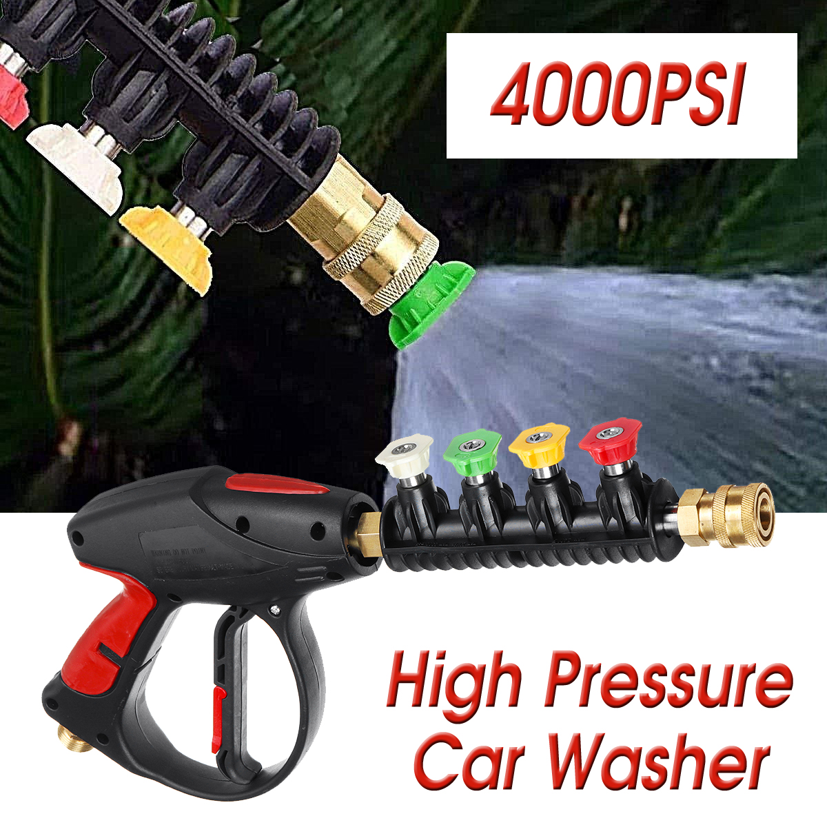 New High Pressure Power Washer Water 4000 PSI 4 Color Nozzles Tips