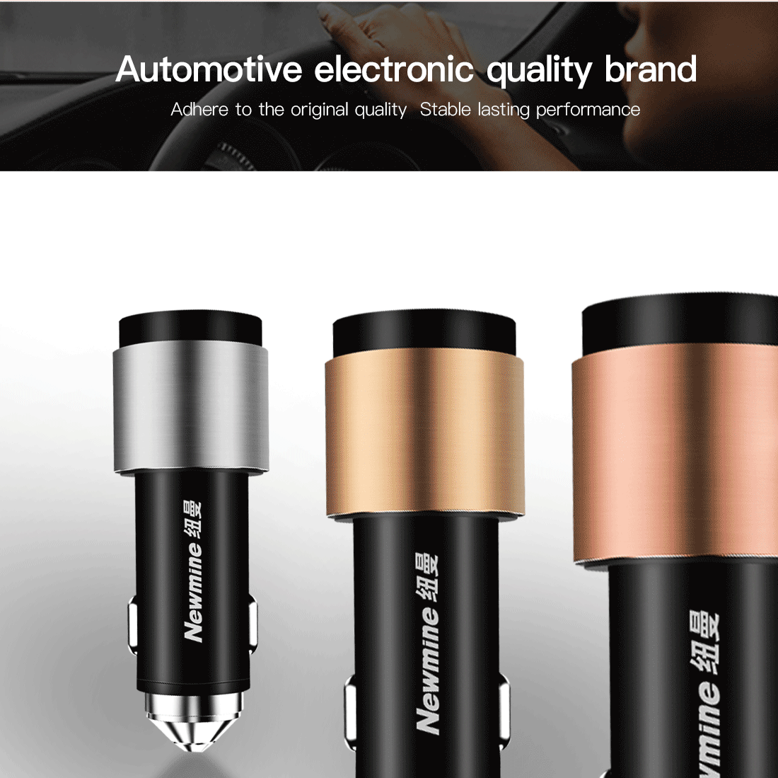 Newmine 3.1A GC328 Ring Like Metal Car Charger for iPhone 12 Pro Max for Samsung Galaxy Note S20 ultra Huawei Mate40
