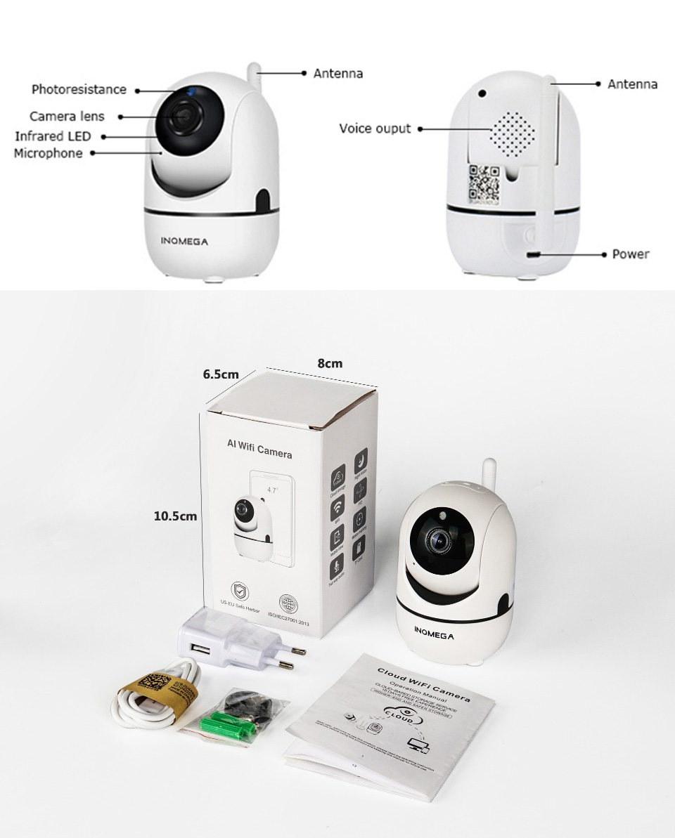 Auto Tracking AI Technoloty 1080P 720P Cloud Wireless Wifi IP Camera Home Security Surveillance CCTV Network Mini Camera 34