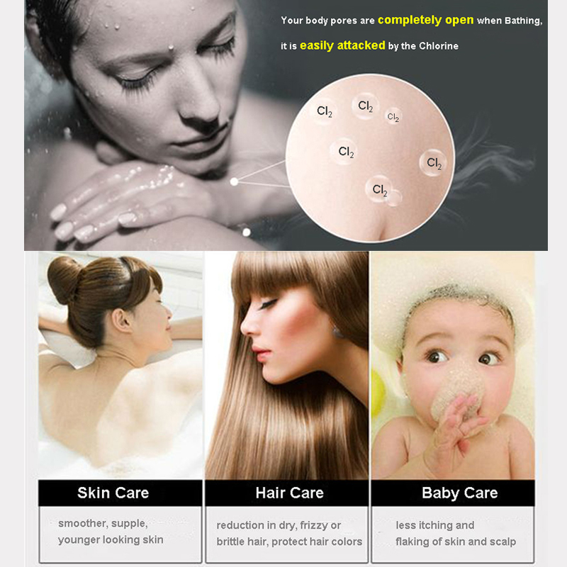 Chlorine Shower Water Filter Eliminates Hairloss Hard Water Shower  Purifiers Skin and Hair Care