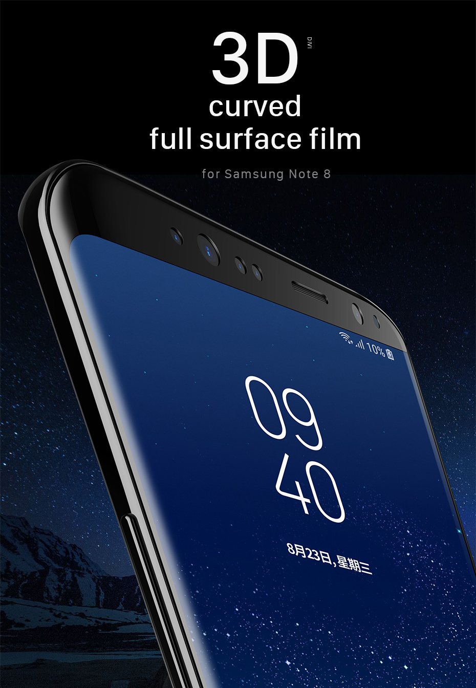 Bakeey 3D Curved Edge Tempered Glass Film For Samsung Galaxy Note 8