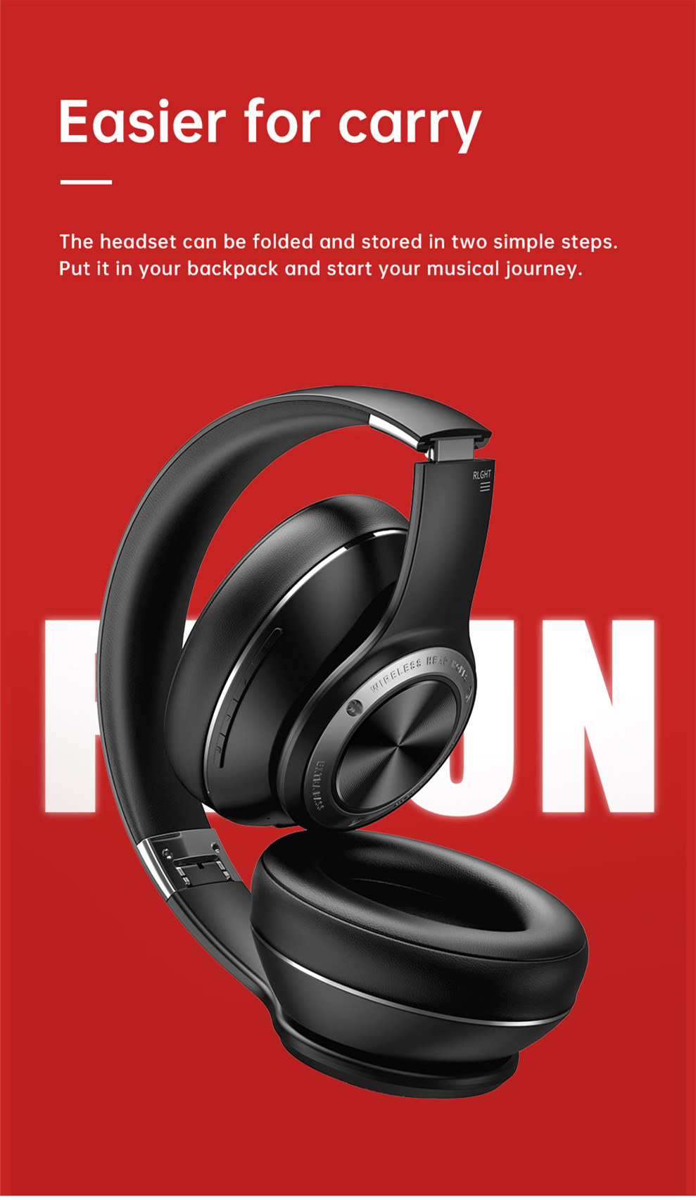 Picun B27 bluetooth Headset Wireless Headphone Dual Mode Music Low Latency Gaming Headset 40mm Dynamic 1000mAh Battery AUX Stereo Foldable Headphones with Mic