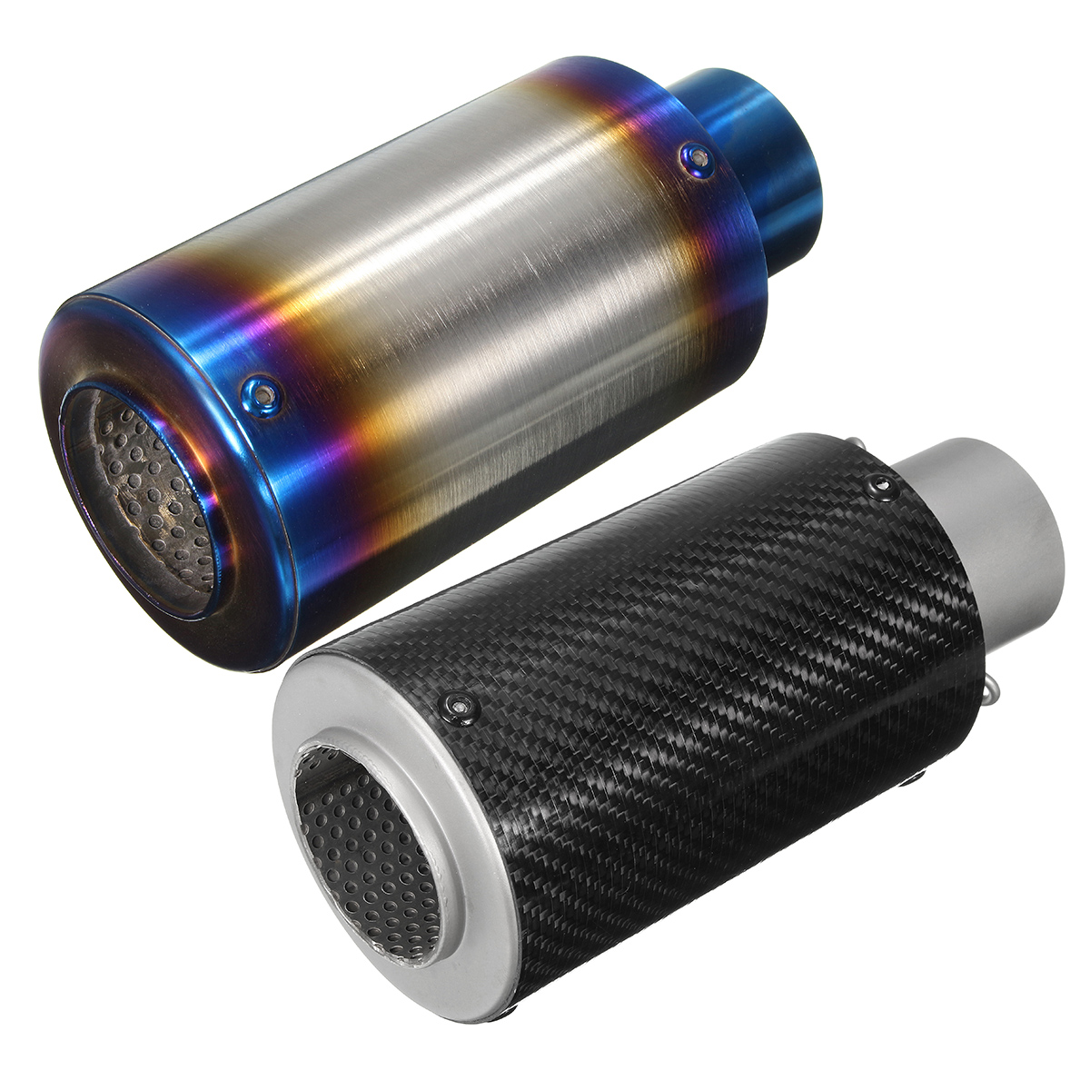 28-51mm Universal Motorcycle Cylinder Exhaust Muffler Pipe Bluing/Carbon Fibre
