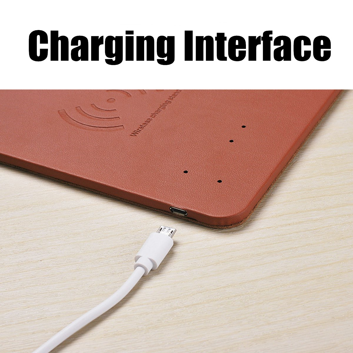 Imitation Leather Mobile Phones Wireless Fast Charger Mouse Pad Qi Wireless Charging 11