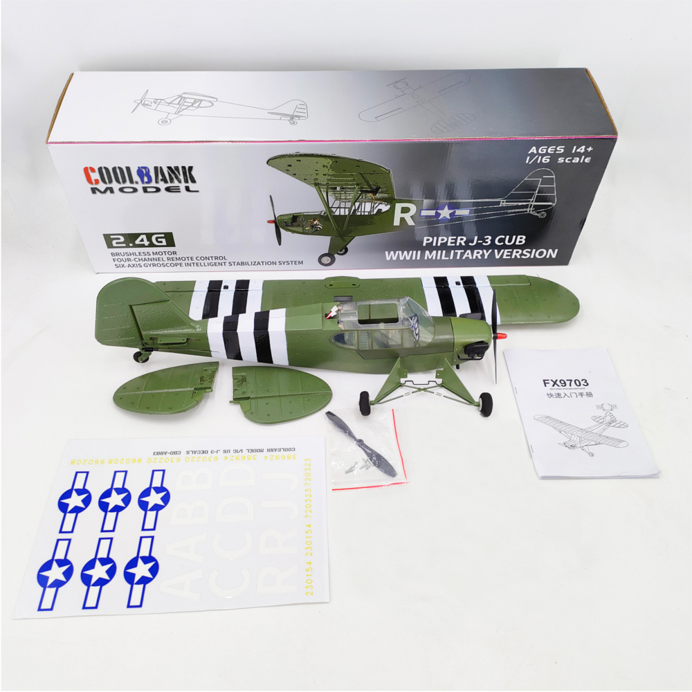 CoolBank Model Piper J-3 CUB 1/16 Scale 680mm Wingspan EPP RC Airplane Warbird RTF Mode 2