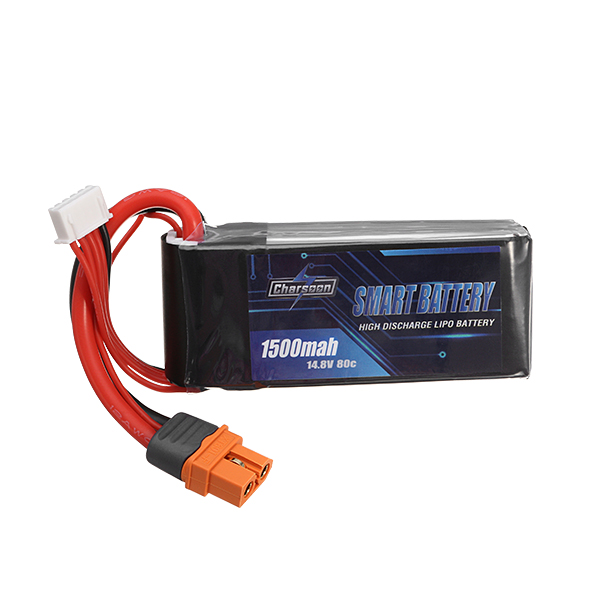 

Charsoon BattGo 14.8V 1500mah 80C 4S Smart Lipo Battery XT60i Plug For FPV Racing Drone A-Grade Battery Compatible with ISDT Linker BG-8S T8 Charger