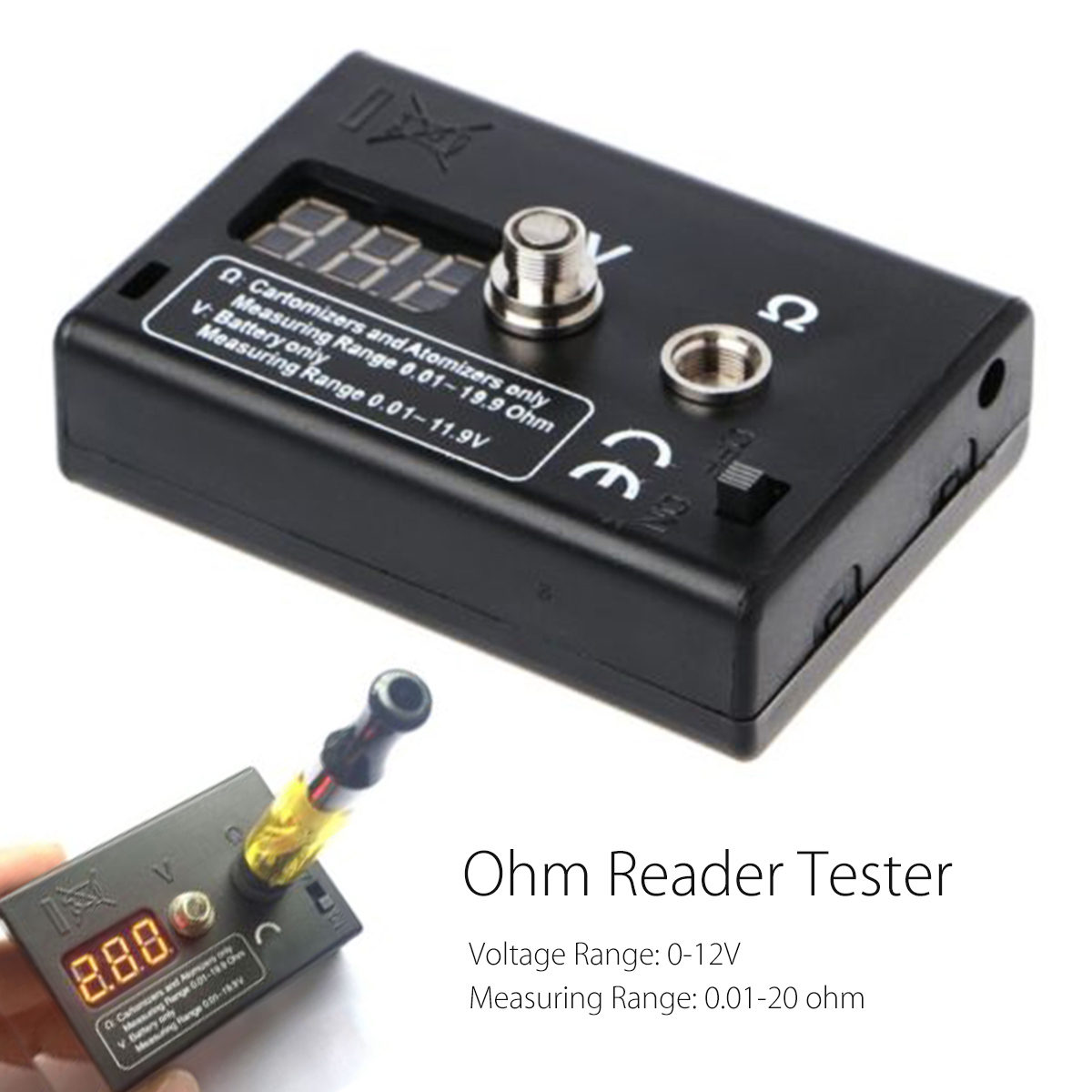 Electronic Atomizer DIY Tool Ohm Reader Meter Resistance Tester For RDA RBA