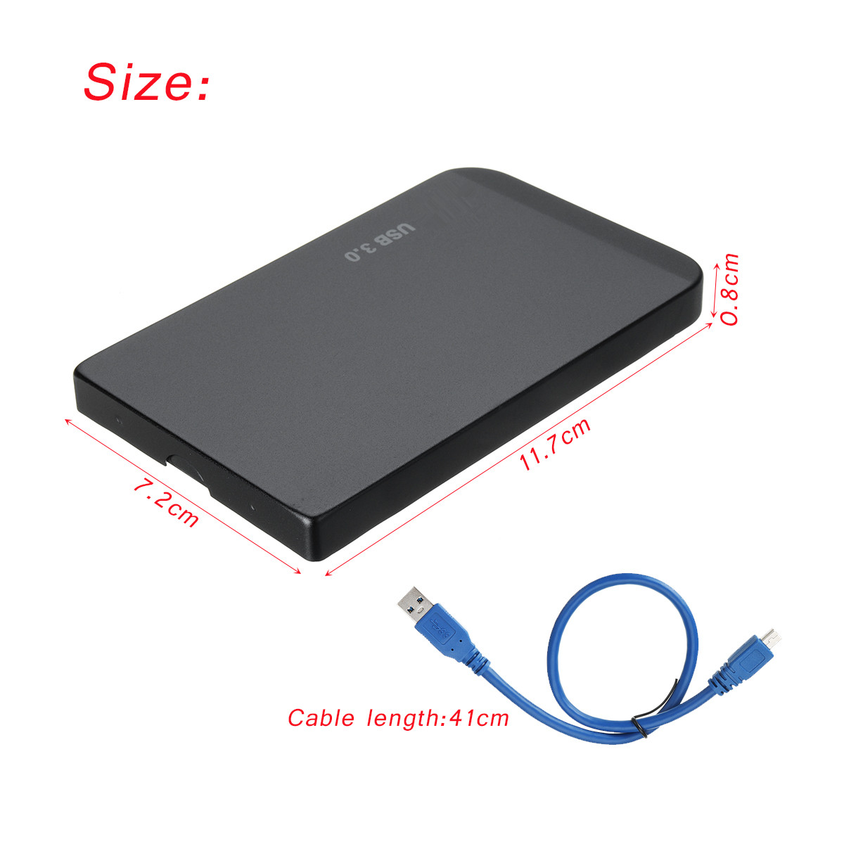 USB 3.0 SATA 2.5inch External HDD SSD Hard Drive Enclosure with Storage Bag 114