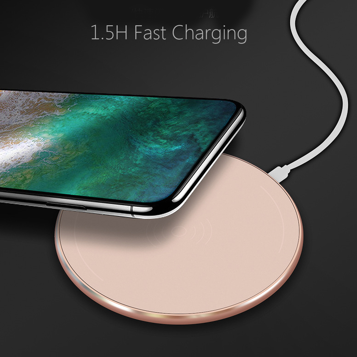 Bakeey 10W Metal Scrub QI wireless Fast Charging Charger Pad For iPhoneX 8/8Plus Samsung S8 iwatch 3